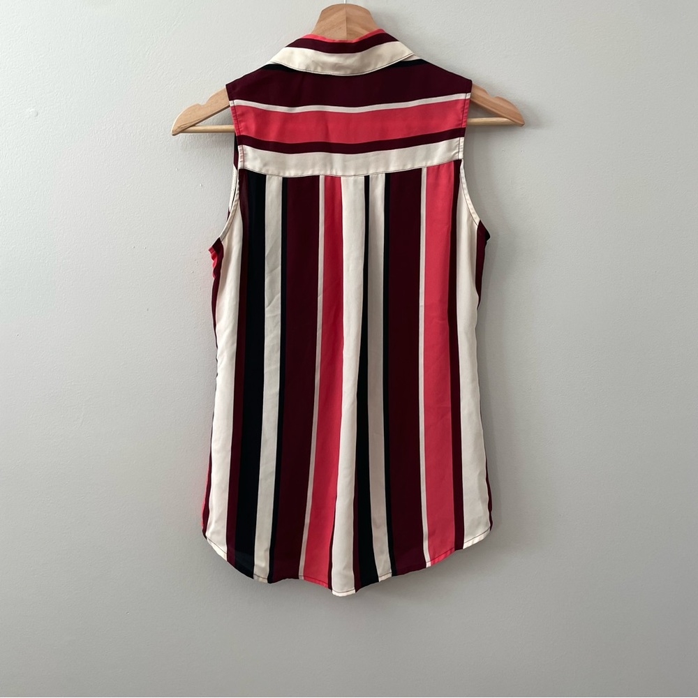 Express Slim Fit Sleeveless Striped Portofino Top XS - Picture 6 of 10